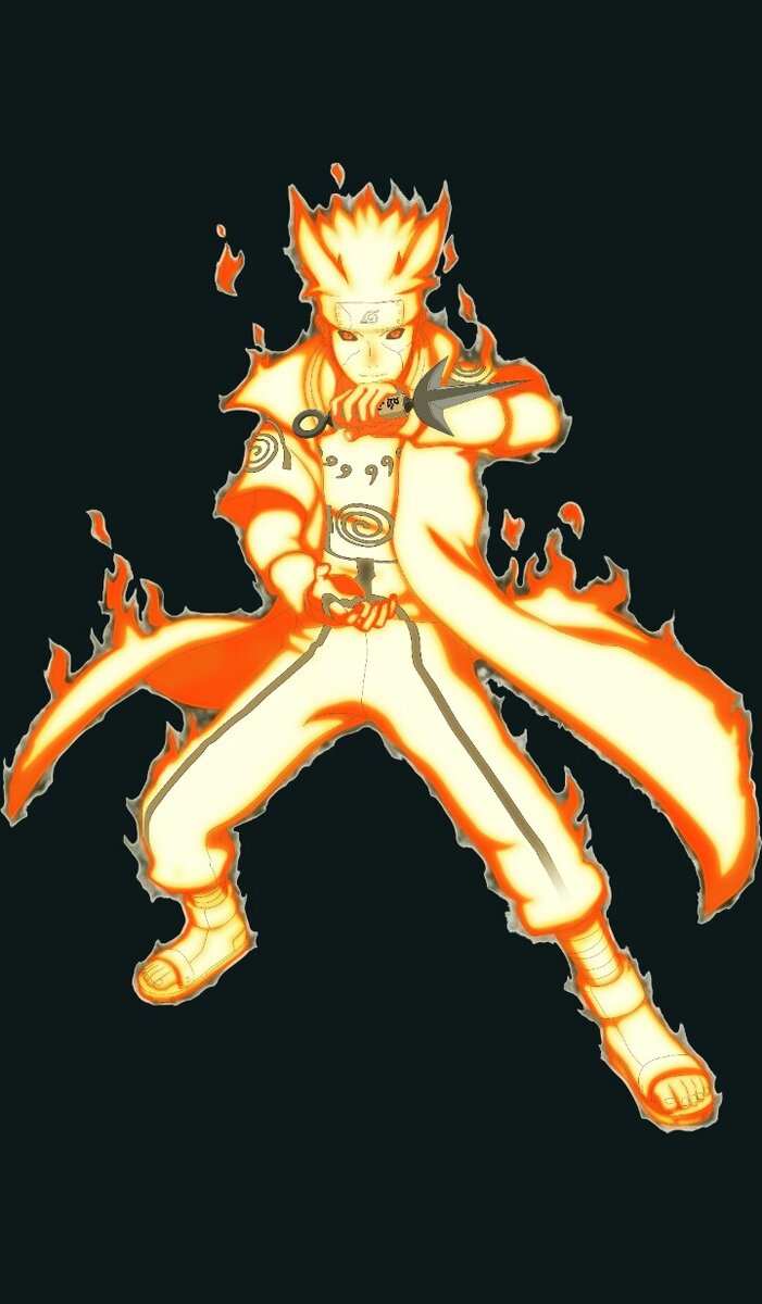 Минато в режиме чакры девятихвостого