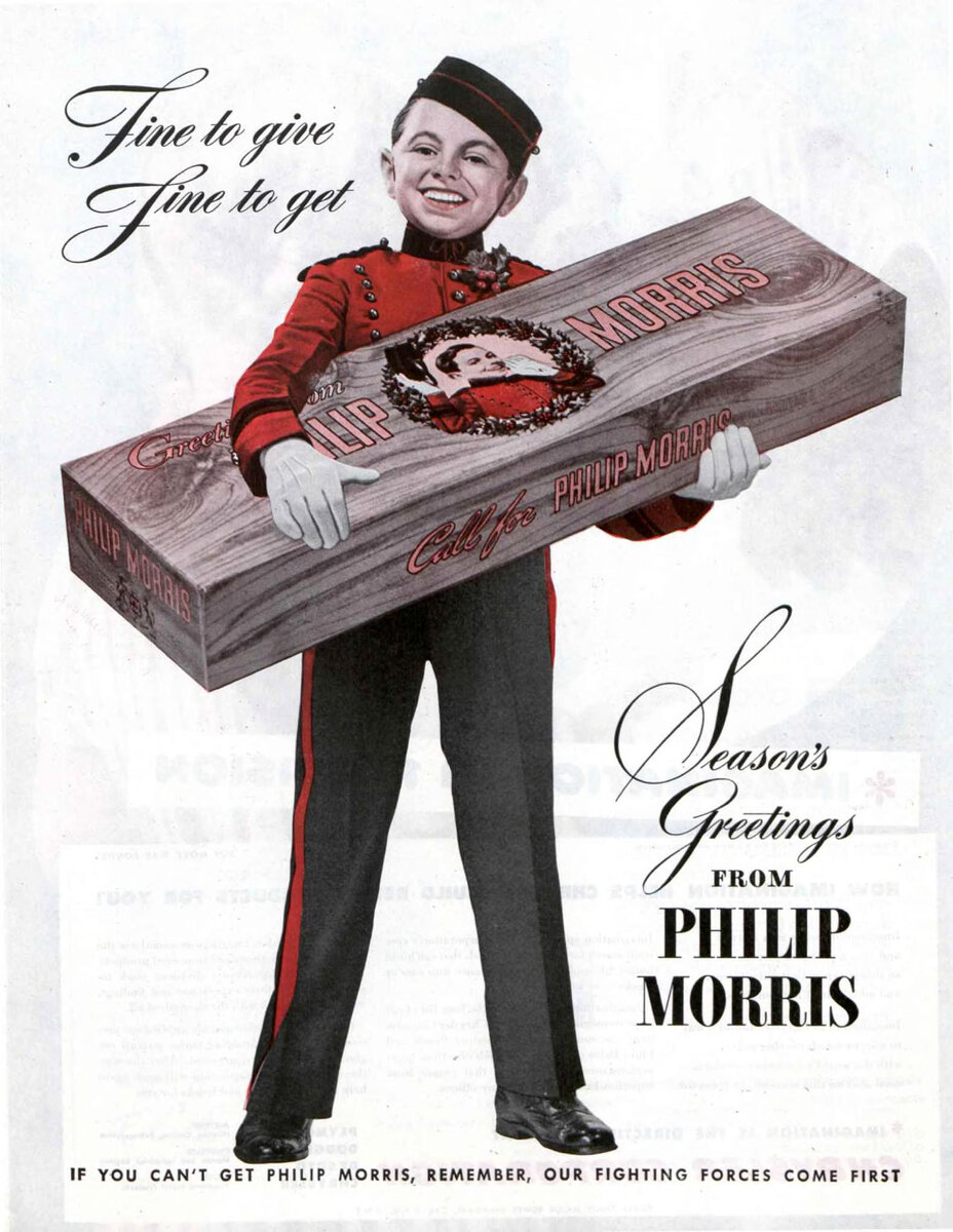 Реклама сигарет Philip Morris, 1944 год