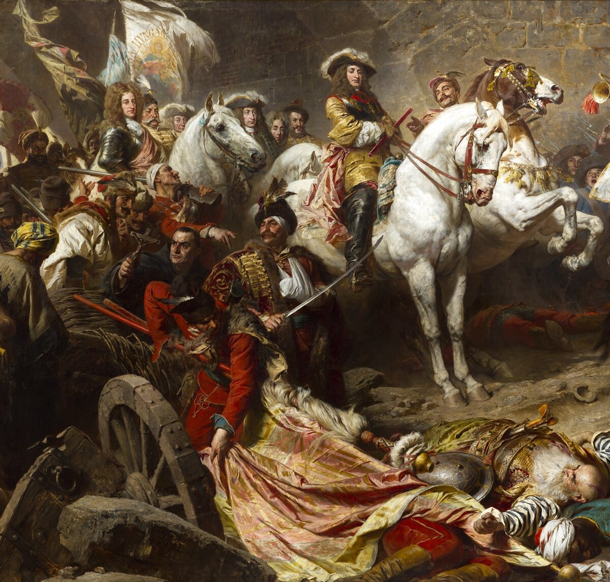 Освобождение Буды от турок в 1686 году. В свите герцога Лотарингского, командующего имперскими войсками, можно увидеть голову Евгения Савойского. Художник: Gyula Benczúr