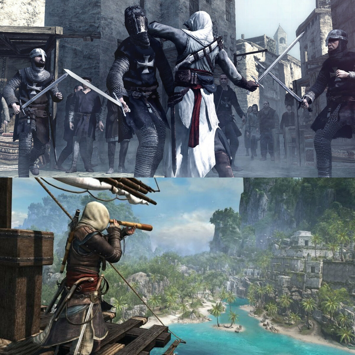 Да, я беру достаточно давние части поскольку, будем честны, с момента, как игра превратилась в конвейер, а сюжет изобилует Бредом с большой буквы "Б", игроки уже забили покупать лицензии тех же истоков, одиссеи или вальгаллы.