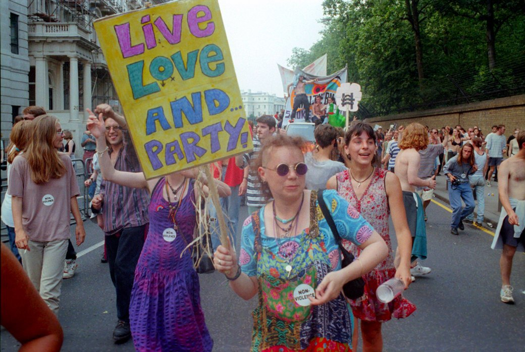 Марш против Акта криминальной юстиции, Лондон, 24 июля 1994 г. 
