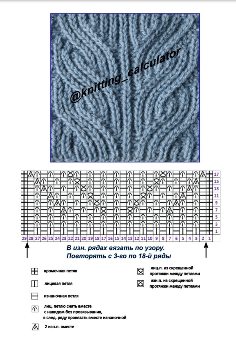 Схема вязания кос