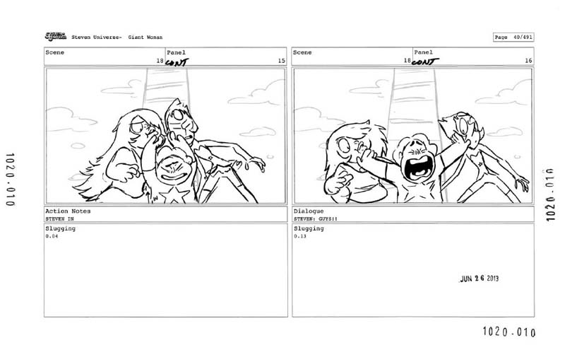 Раскадровка для Steven Universe