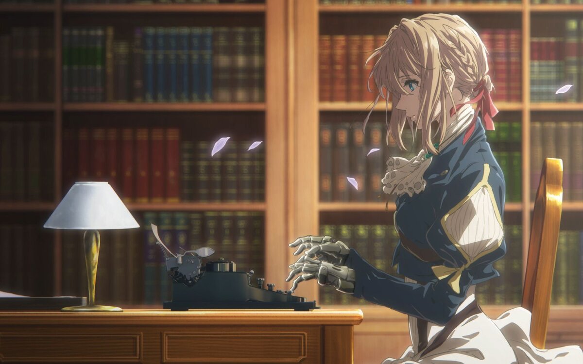 Violet Evergarden с цветком