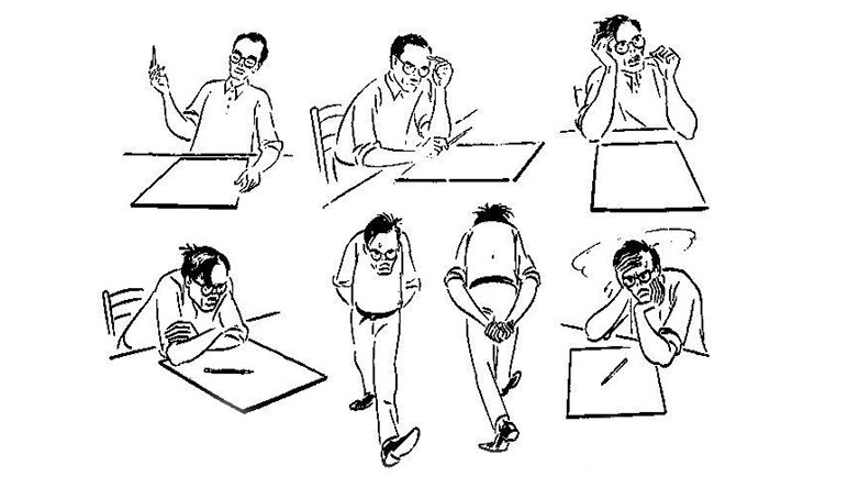 Херлуф Бидструп. Муки творчества (автопортрет). Фрагмент