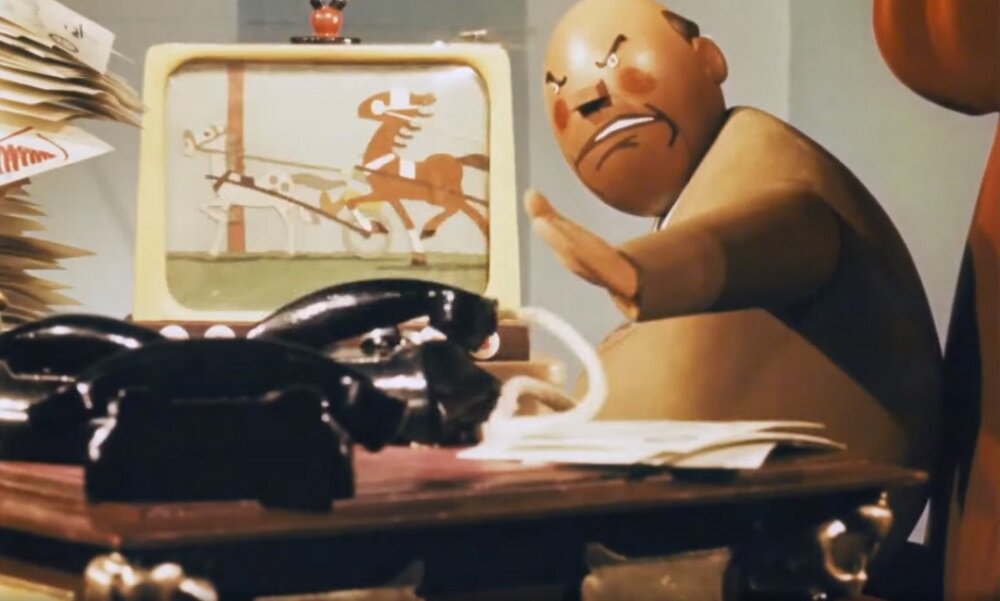 "Положь трубку!" Кадр из м/ф "Баллада о столе".