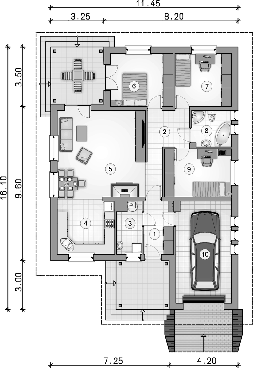 Планировка первого этажа. Источник фото: dom-bt.com