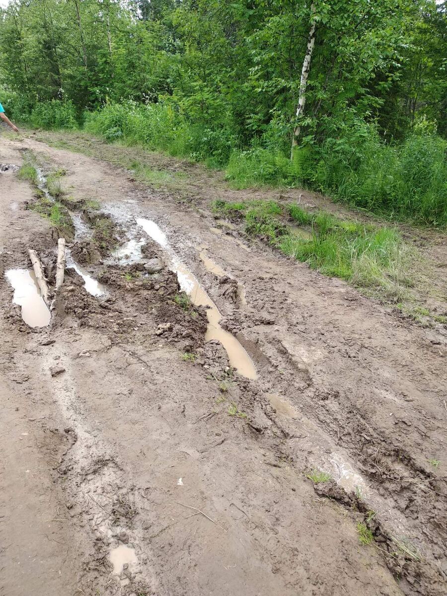 Вот почему я пишу о том, что с погодой нам повезло: если пойдет дождь- без резиновых сапог или ботинок на тракторной подошве вам не пройти ( из личного архива)