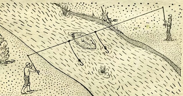 Ловля рыбы на "тюкалку" вдвоём 