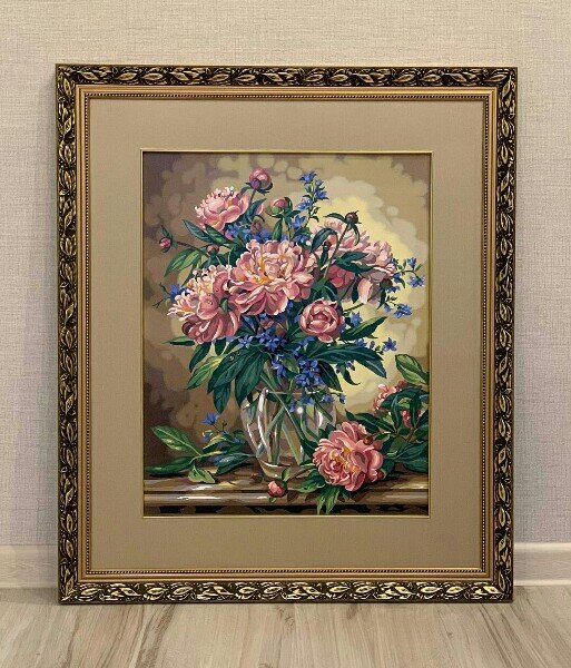 Готовая работа - картина по номерам Dimensions (Букет пионов)