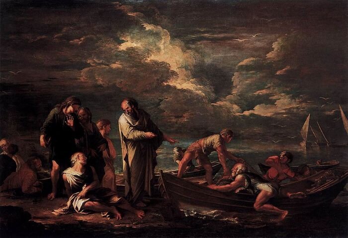 Salvator Rosa - "Пифагор и рыбаки"