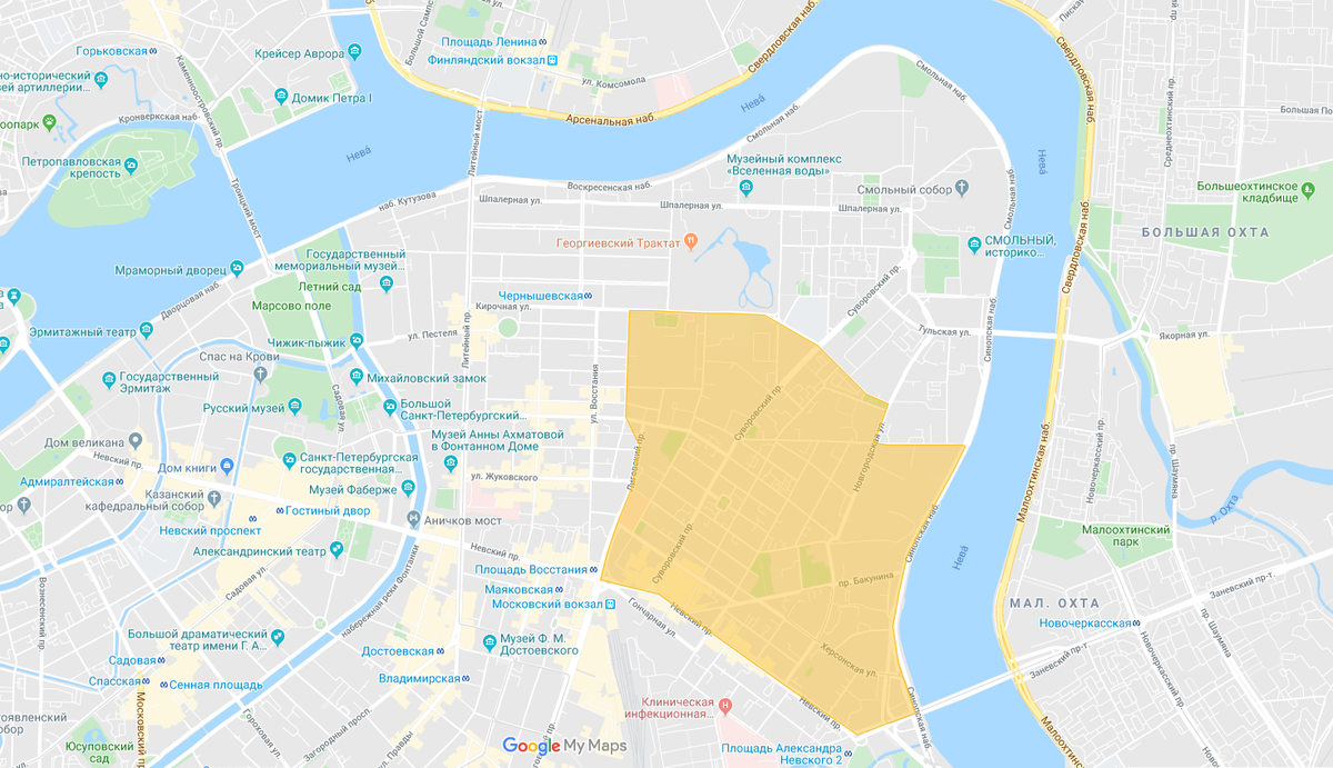 Карта исторического центра санкт петербурга
