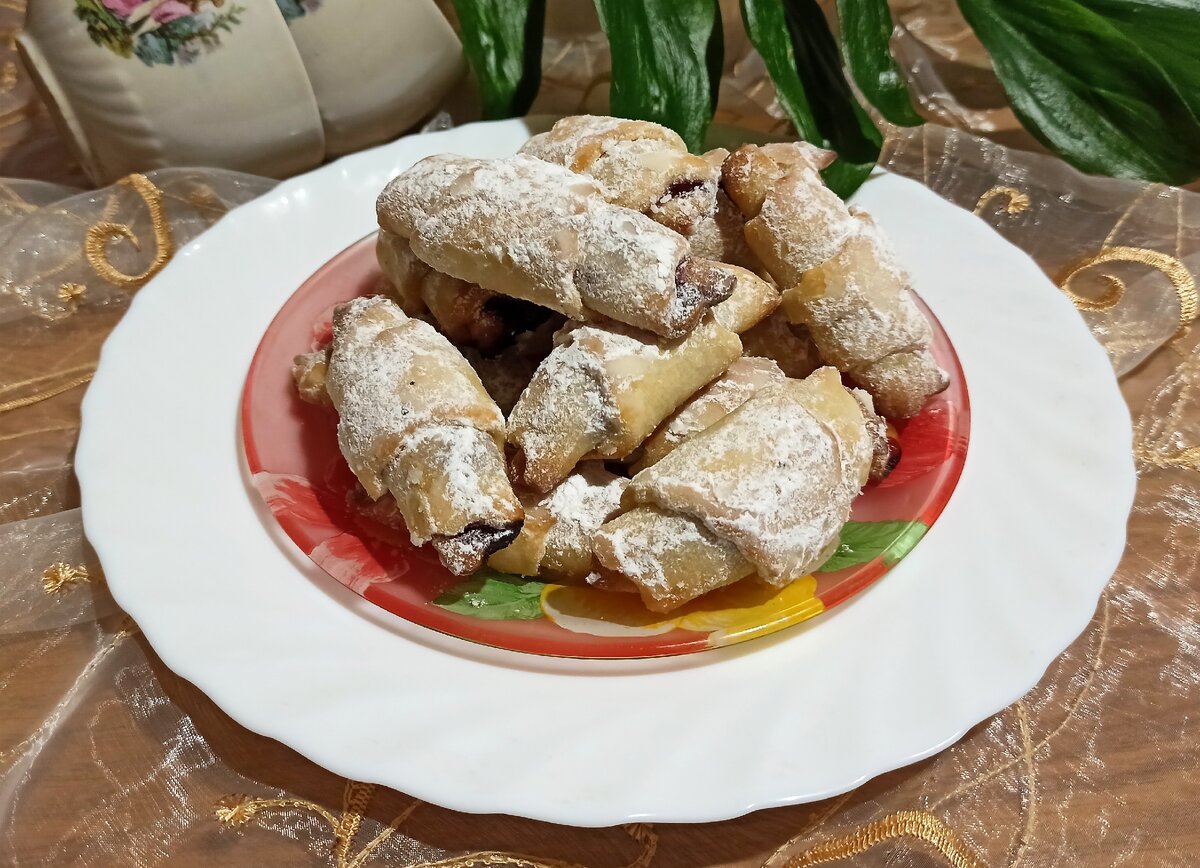 Постные вишнёвые рогалики на кипятке - пошаговый рецепт с фото