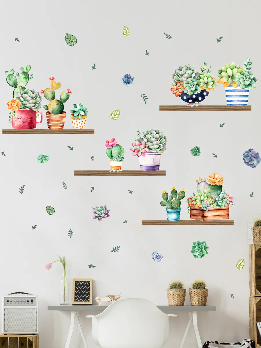 Интерьерные наклейки VEROL "Растения на полке"