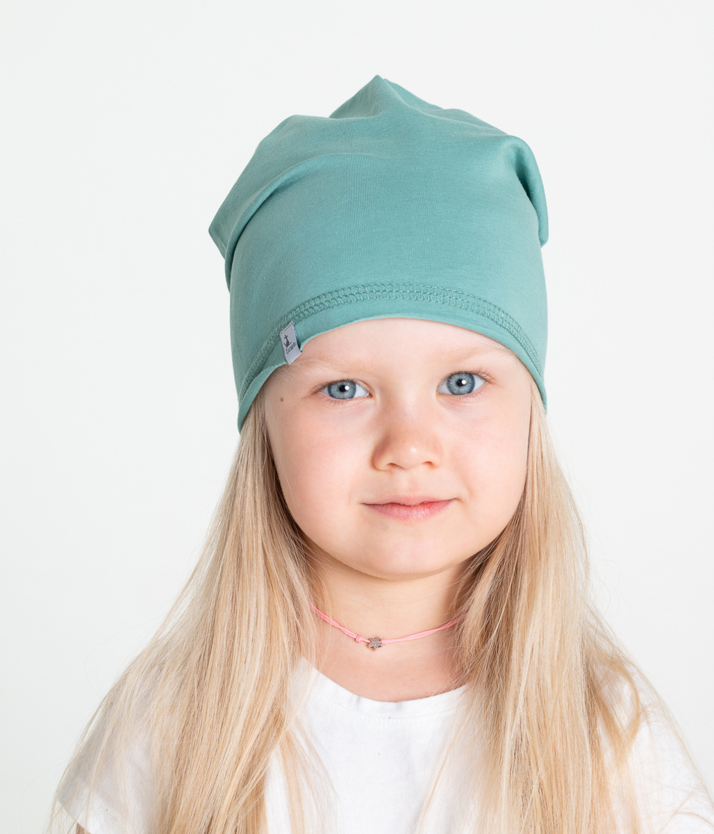 Шапка трикотажная однослойная (Св.изумруд) ЛАЙТ, арт. 21-1023-43