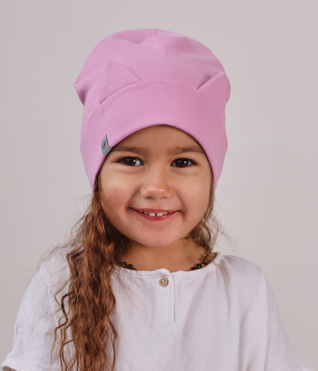 Шапка трикотажная (Лиловый) с ушками КИС, арт. 22-1000-87