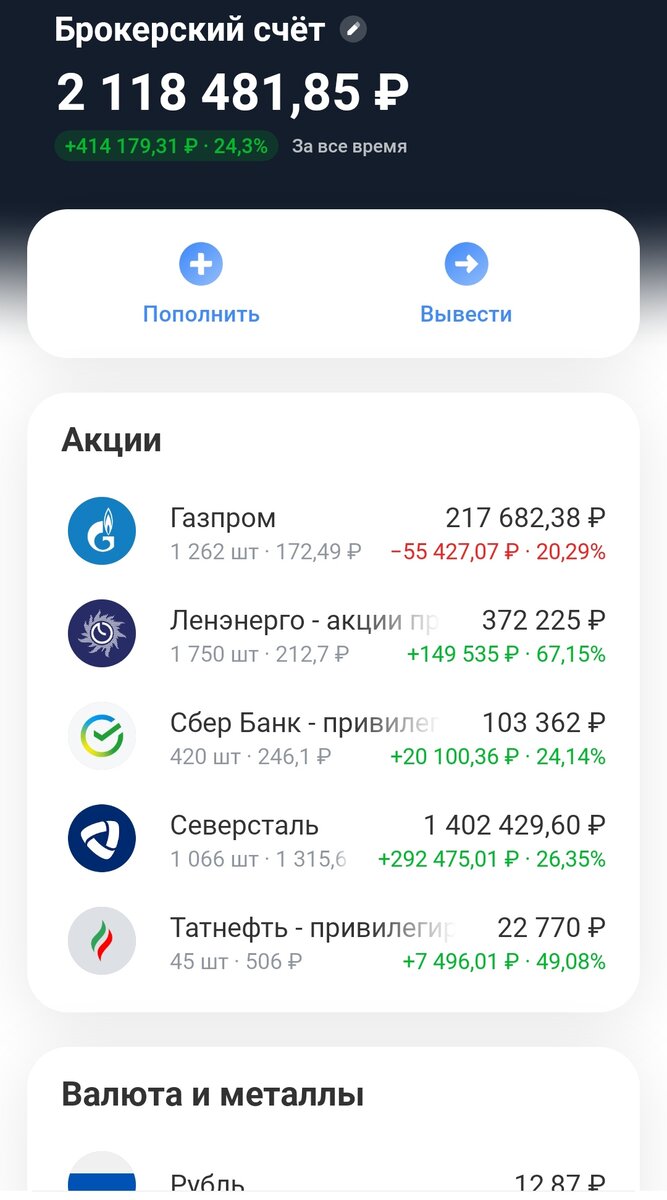 Мой брокерский счёт 
