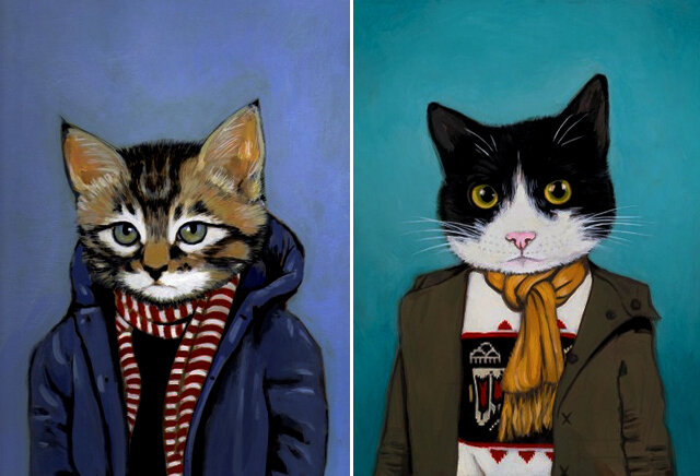 Cats in clothes. — Кошки в одежде.