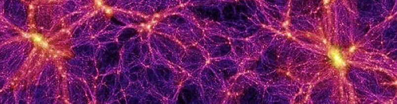 Визуализация части Вселенной, где каждая маленькая точка - галактика вроде нашего Млечного Пути.