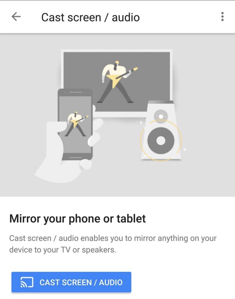 Последние версии Android поставляются со встроенным зеркальным отображением Chromecast