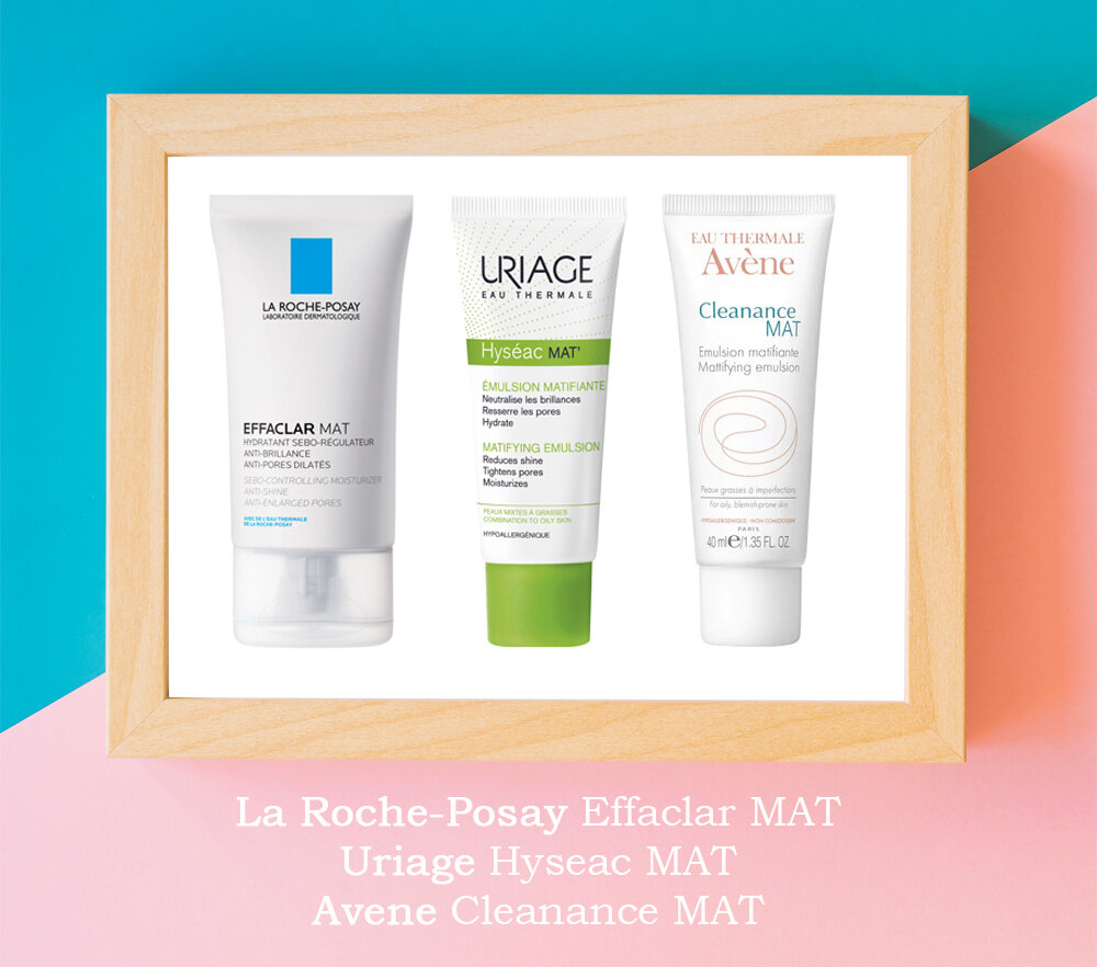 Слева направо: La Roche-Posay Effaclar MAT, Uriage Hyseac MAT, Avene Cleanance MAT