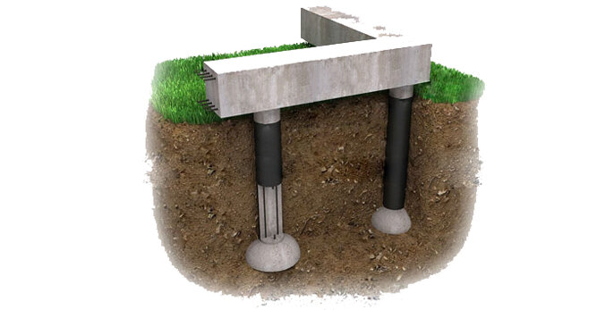 Ленточный фундамент на винтовых сваях