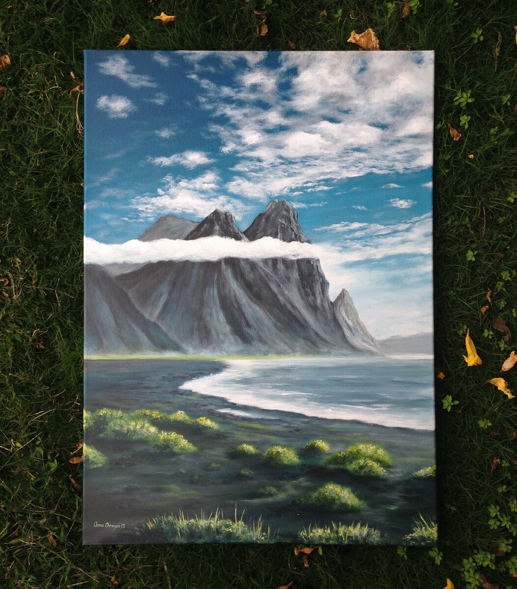 Облака, написанные техникой "сухой кисти", 2018