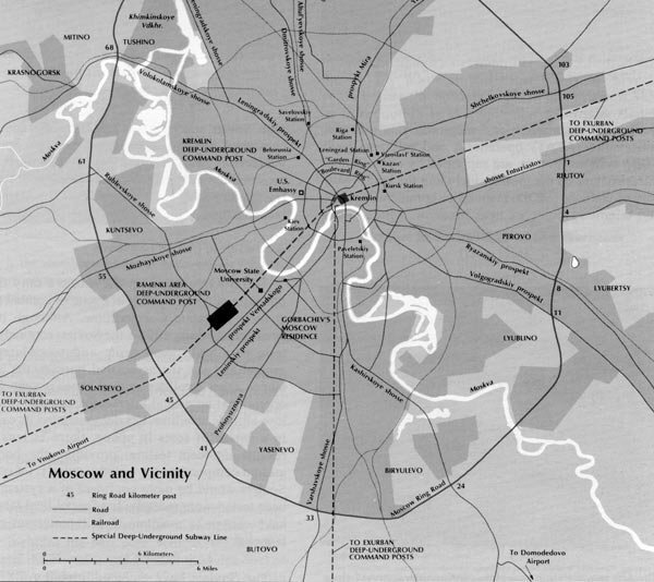 Карта Метро-2, опубликованная в «Military forces in transition. Department of Defence. 1991»