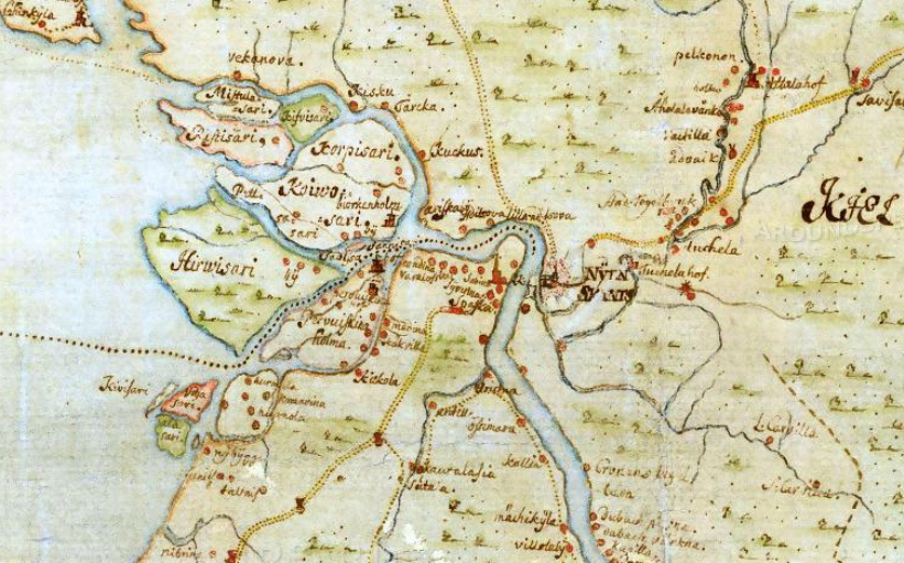 Карта 1678 года  Источник: http://www.aroundspb.ru/karty/152/sg_1678_beling.html