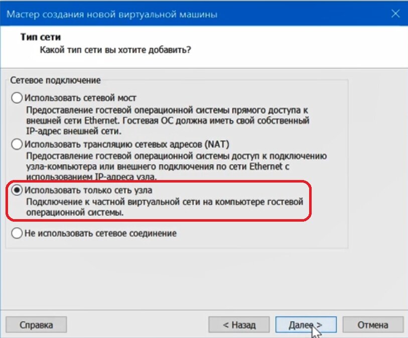 Только сеть узла