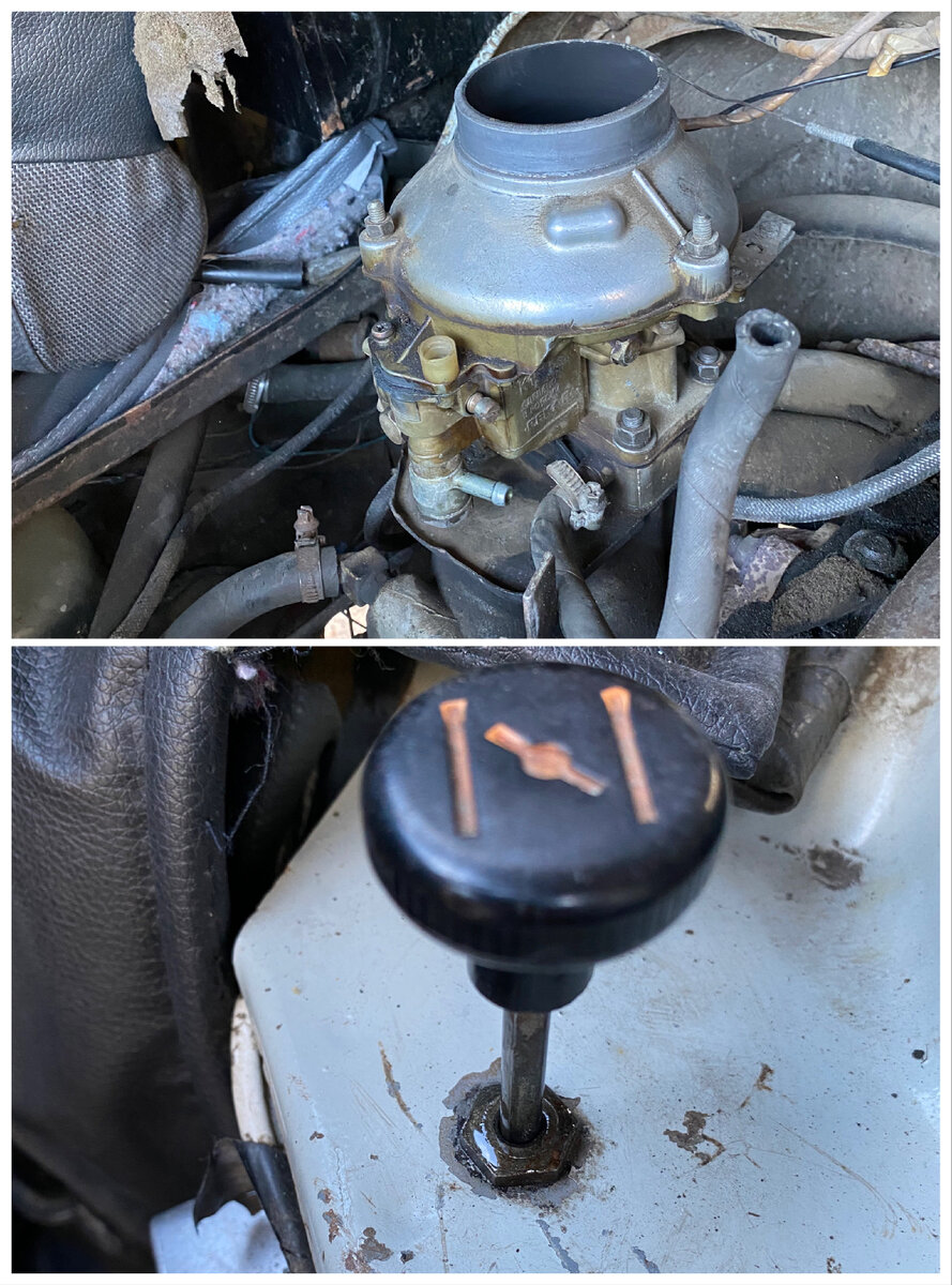 Ну и раз уж все равно ковыряться, то смазал тросик подсоса, а то плохо елозил.