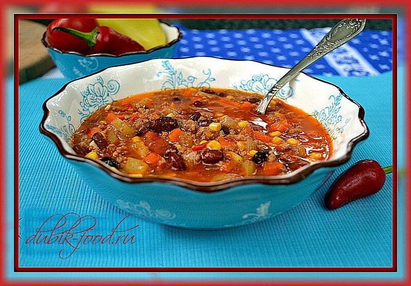 Суп чили кон карне, пошаговый рецепт на ккал, фото, ингредиенты - Vika