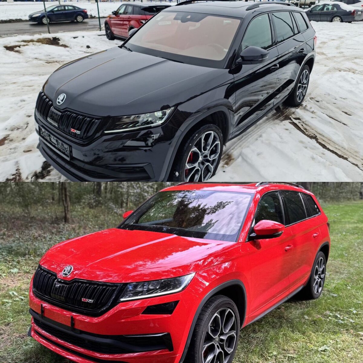 Фото до и после оклейки Skoda Kodiaq RS