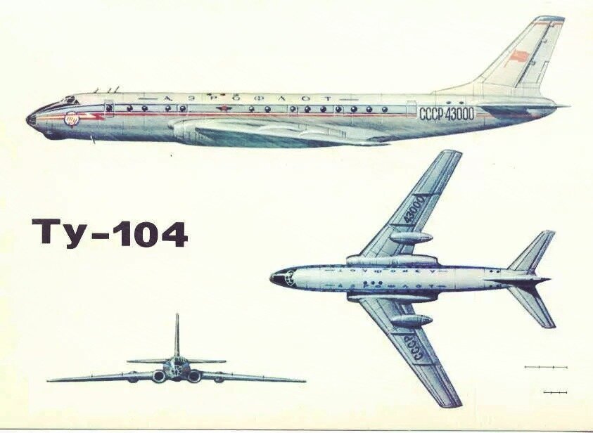 Ту-104. Пассажирский самолёт с генами бомбардировщика Ту-16! | Авиатехник  | Дзен