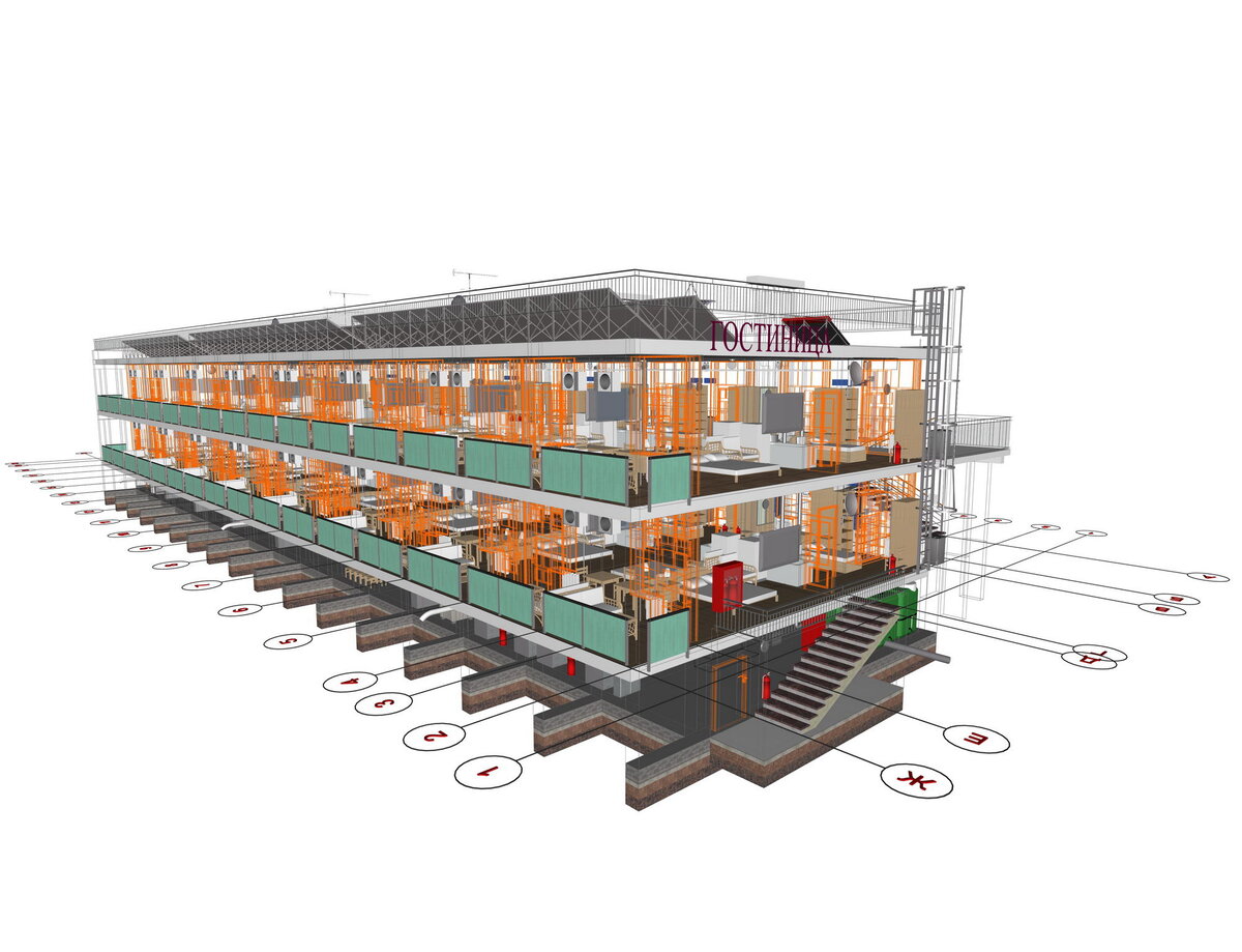 Проект гостиницы галерейного типа | ПРОЕКТЫ ДОМОВ | Дзен