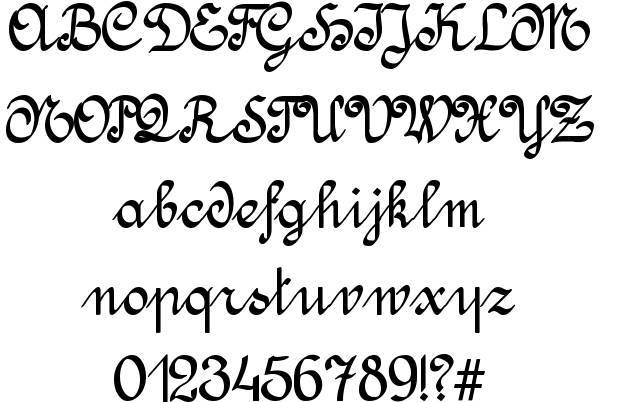 Пример такого письма. Amptmann Script от Питера Вейгеля