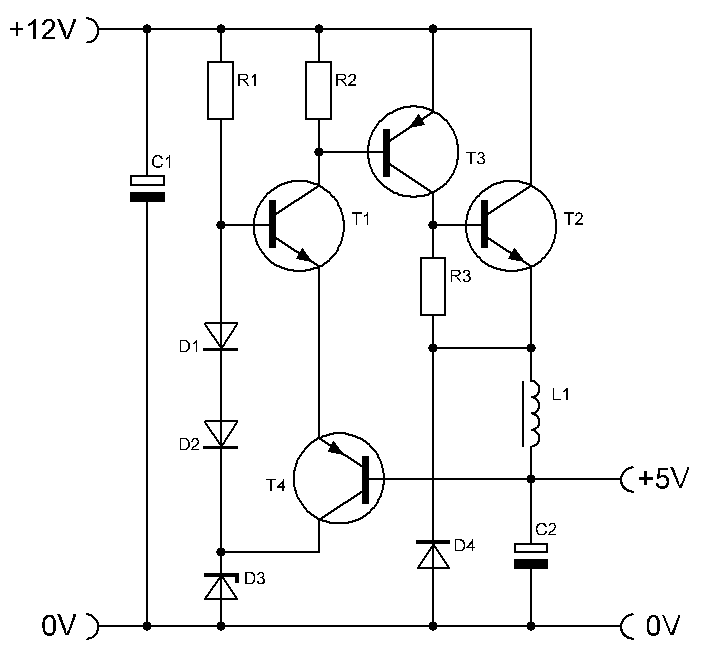 Базовая схема источника стабилизированного тока на MOSFET транзисторах