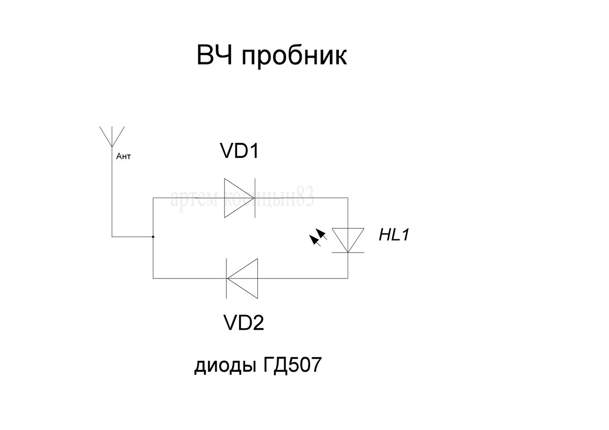 Индикатор ВЧ поля