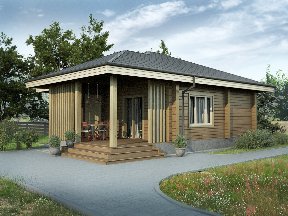 Проект деревянной бани из профилированного бруса B-72