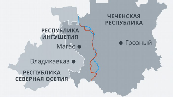 Осетино ингушский конфликт карта