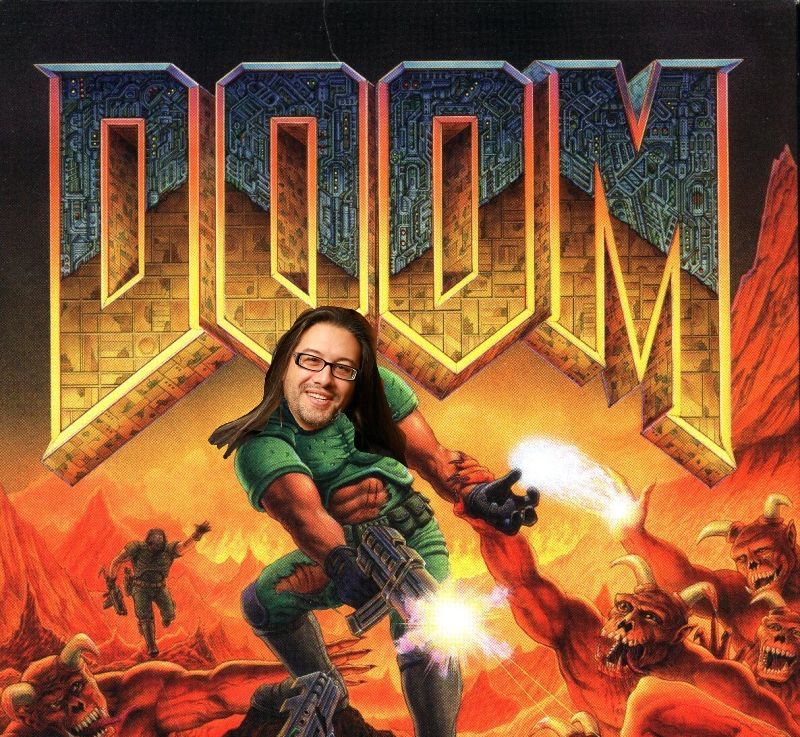 Обложка Doom с головой Ромеро
