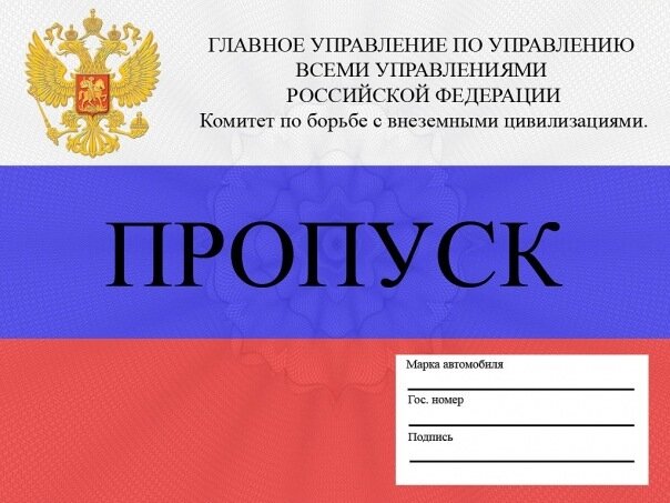 Автомобильный пропуск образец