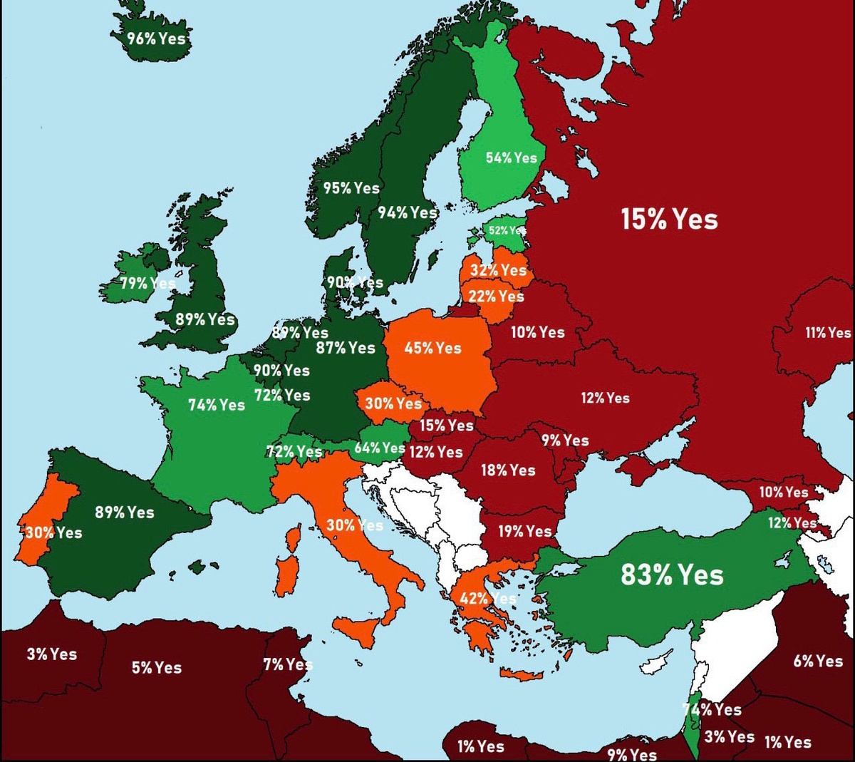Карта с результатами опроса