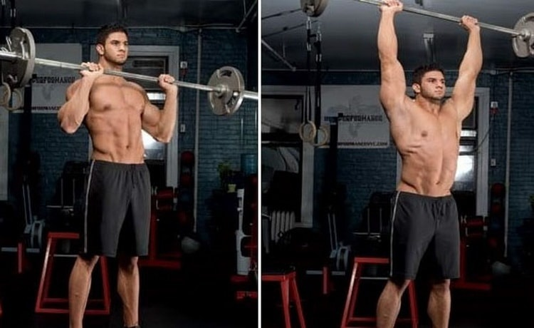 Армейский жим стоя.