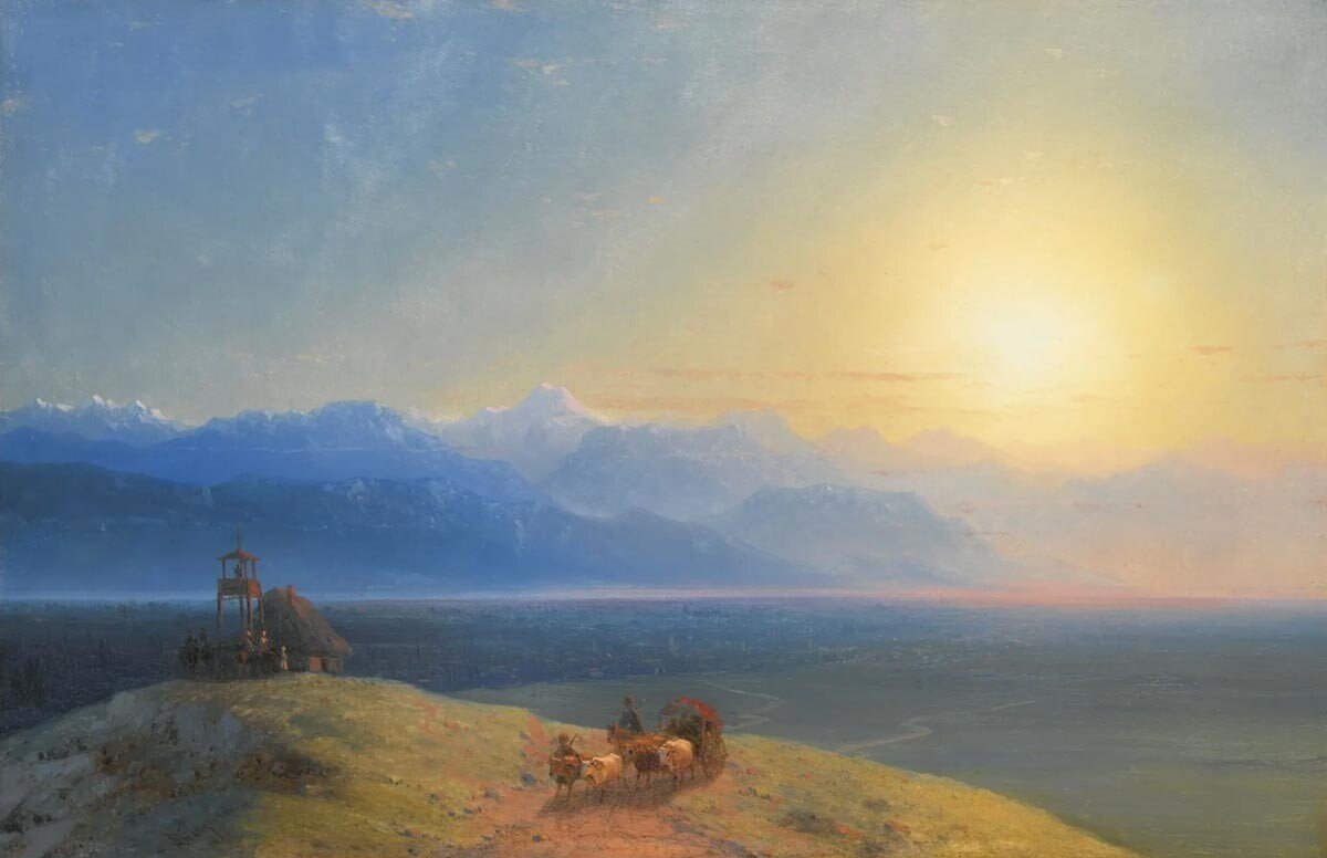 Вид Кавказа с Казбеком на расстоянии, 1868 г. (с) Иван Айвазовский