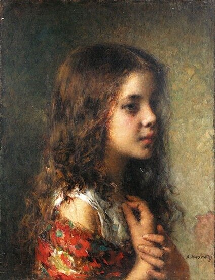 Харламов Алексей Алексеевич. Голова девочки. Холст, масло. 48, 5 х 36, 5
