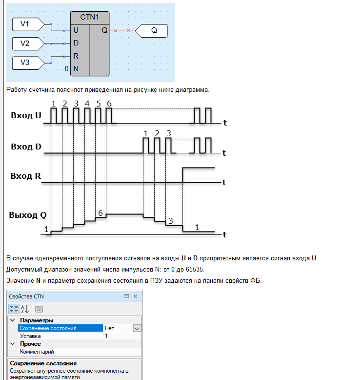 Скрин справки по счетчику CTN