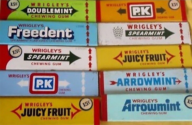 Ассортимент Wrigley's в те годы выглядел так