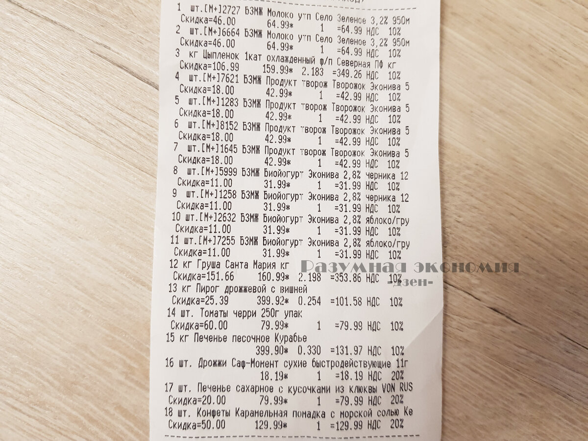 Повседневные покупки в Окее на 1670 рублей