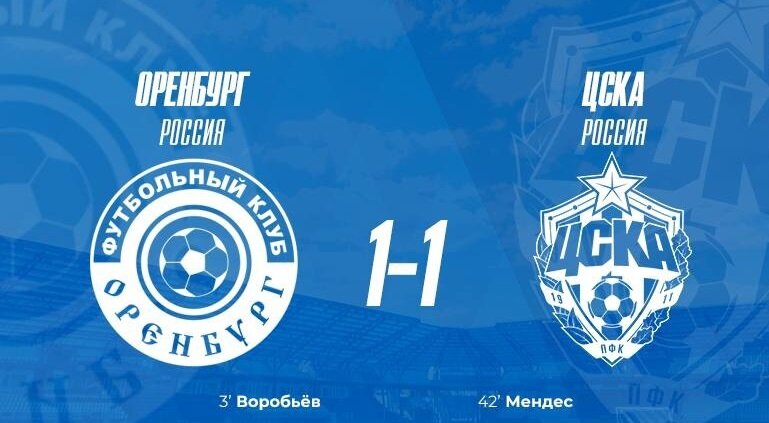    ФК «Оренбург» на сборах в Турции сыграл вничью с ЦСКА (Москва) – 1:1